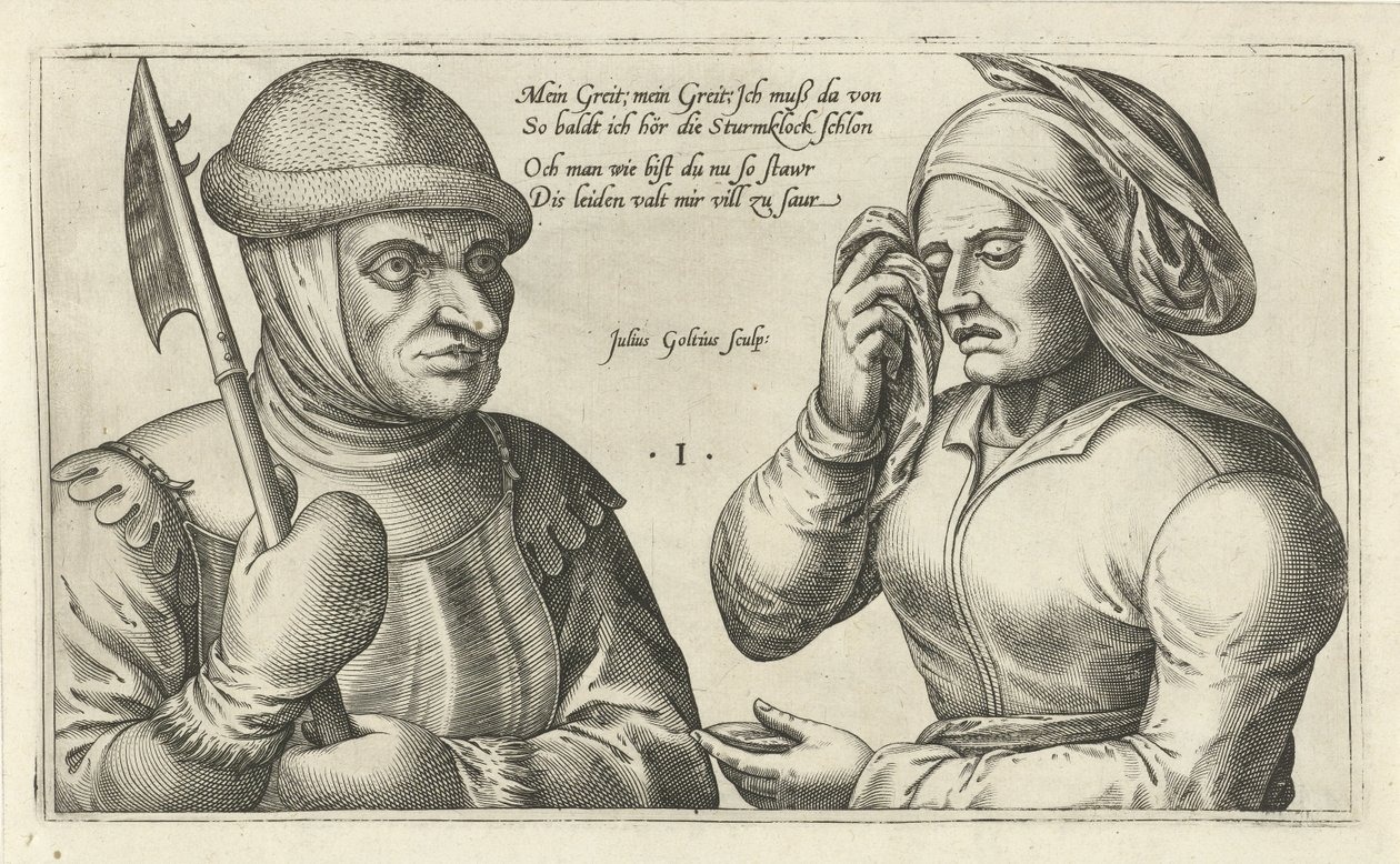 Bir askere veda Erkek ve kadın arasındaki ilişki hakkında kelime oyunları (dizi adı) by Julius Goltzius