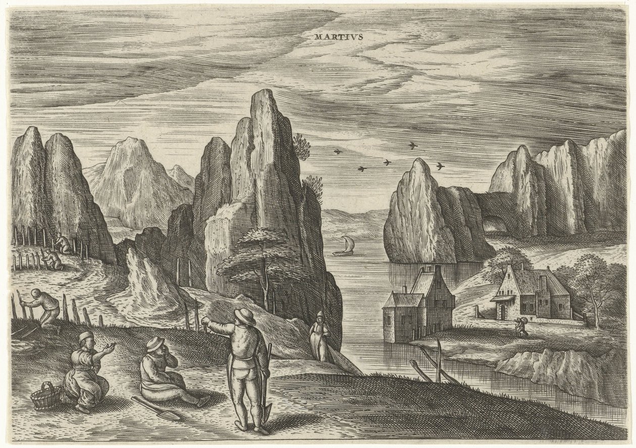 March Martivs (nesne üzerine başlık) On iki ay (dizi başlığı) by Julius Goltzius