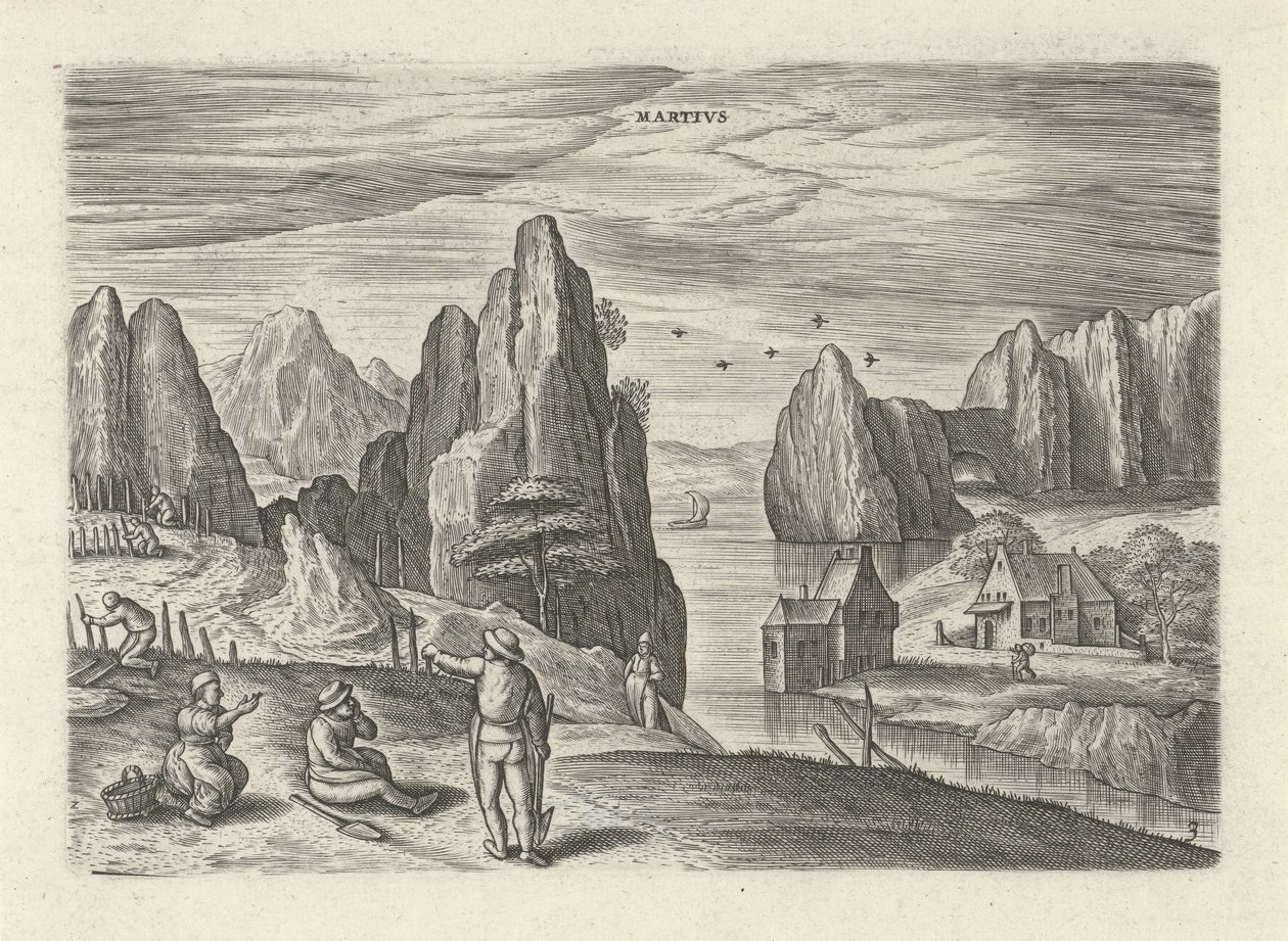 Mart Martivs (nesne üzerindeki başlık) On İki Ay (dizi adı) by Julius Goltzius