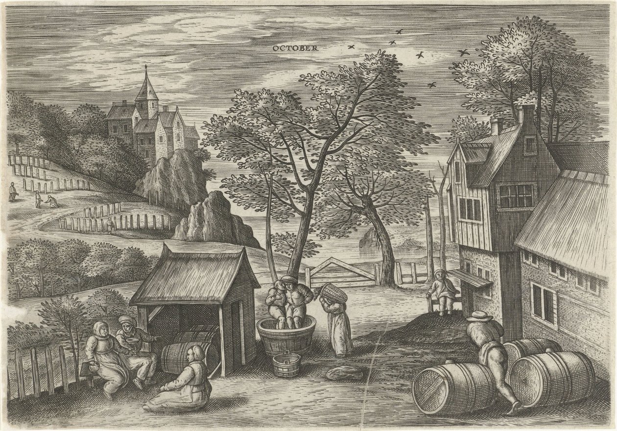 Ekim Ekim (nesne üzerindeki başlık) On İki Ay (dizi adı) by Julius Goltzius