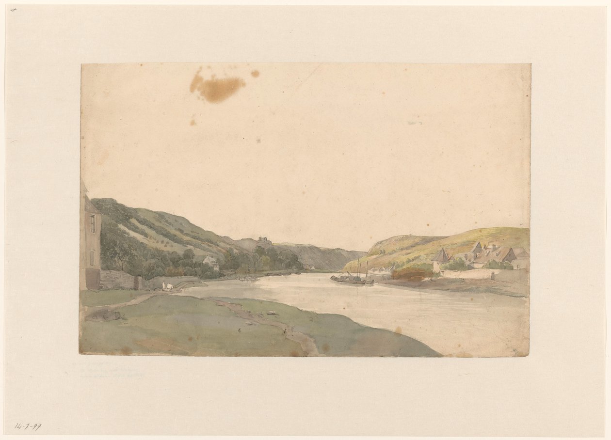 Meuse'nin Görünümü by Julius Jacobus van de Sande Bakhuyzen