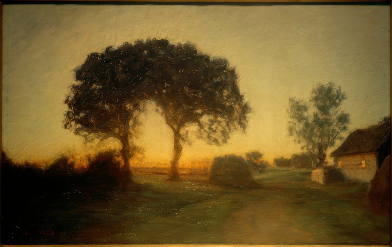 İki meşe. Vallö yakınlarındaki alandan by Julius Paulsen