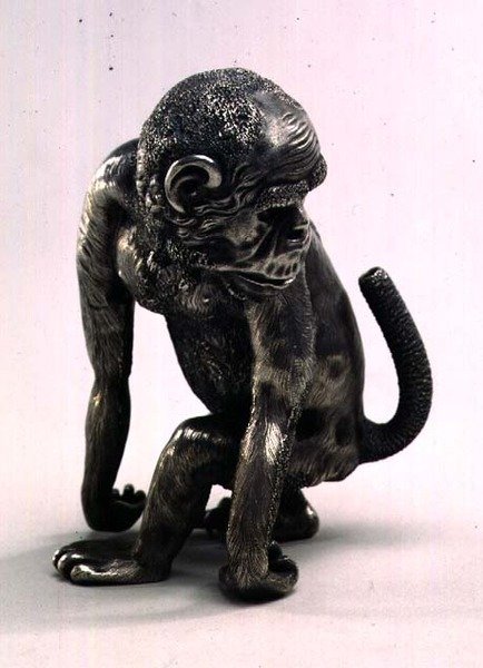 Faberge için yapılmış bir maymun figürü, c.1896-1908 (gümüş) by Julius Rappoport