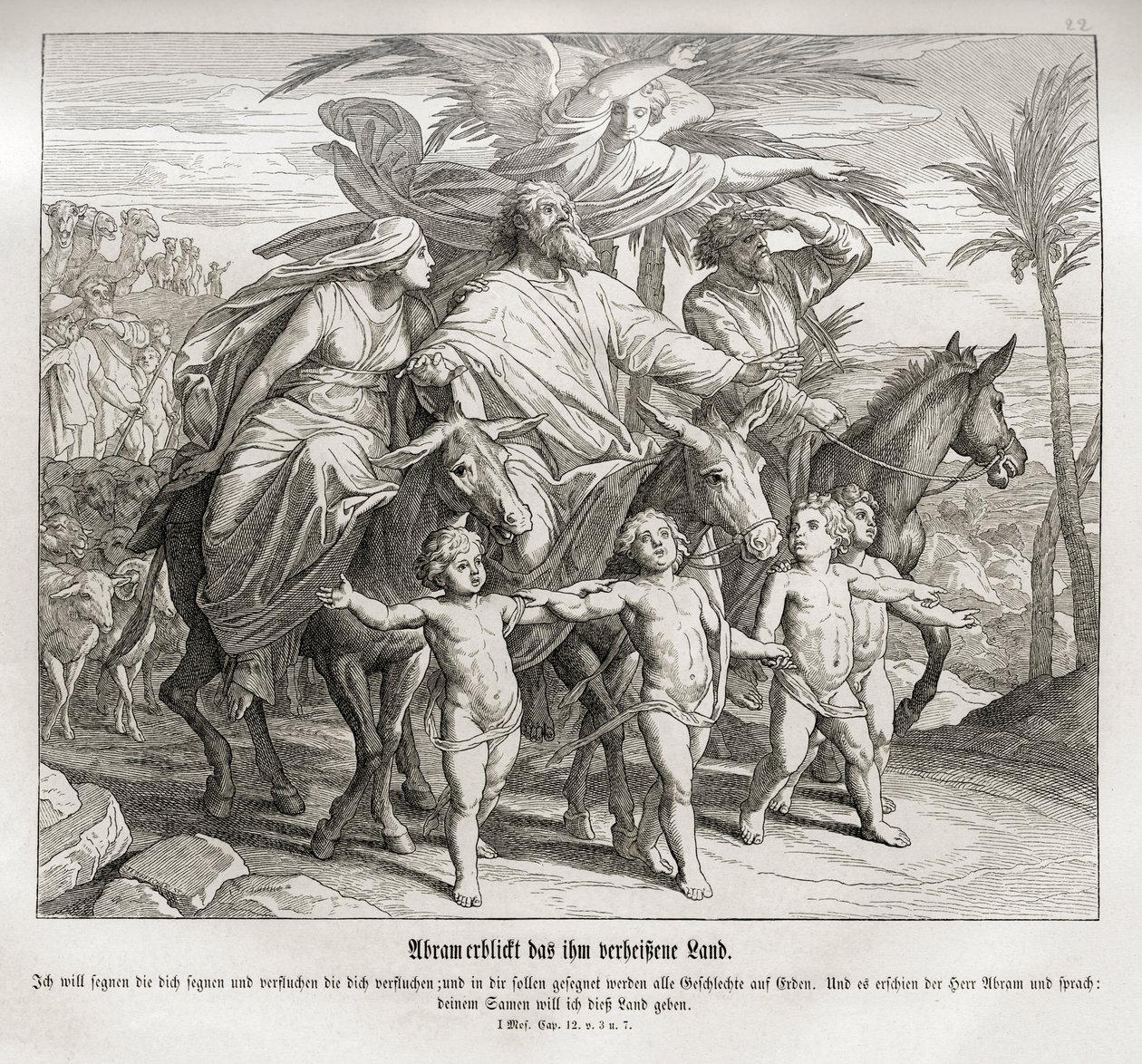 İbrahim kendisine vaat edilen toprakları görüyor, Yaratılış by Julius Schnorr von Carolsfeld