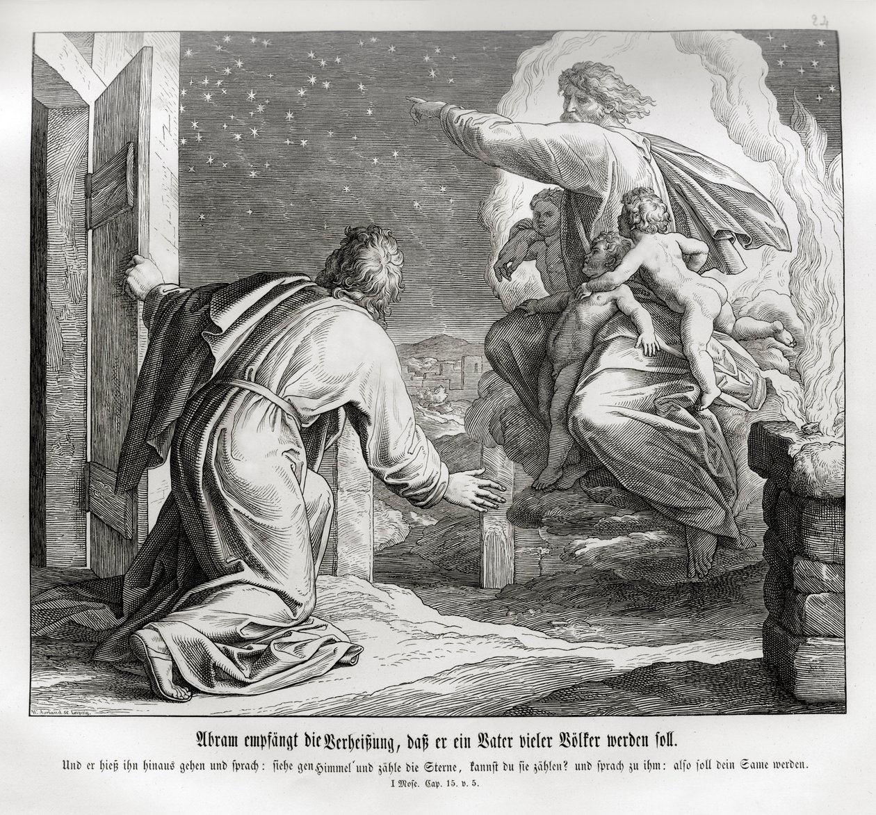 İbrahim birçok ulusun babası olacak, Yaratılış by Julius Schnorr von Carolsfeld
