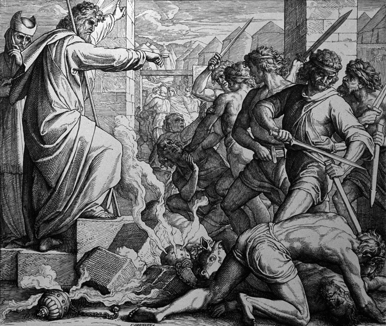 Altın Buzağının Hayranlığı by Julius Schnorr von Carolsfeld