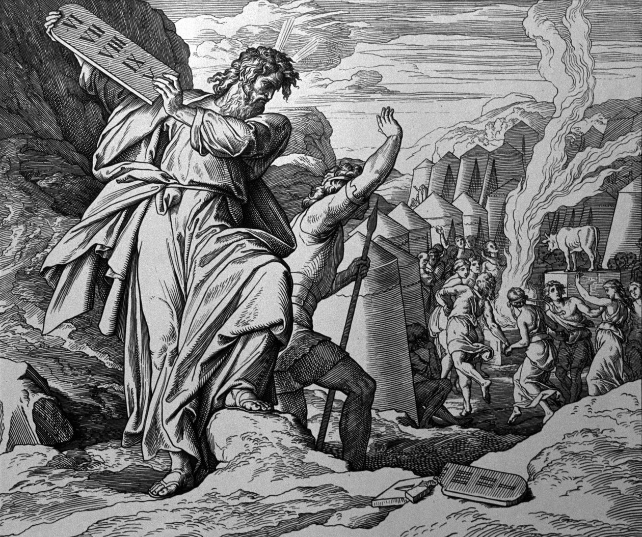 Altın Buzağının Hayranlığı by Julius Schnorr von Carolsfeld