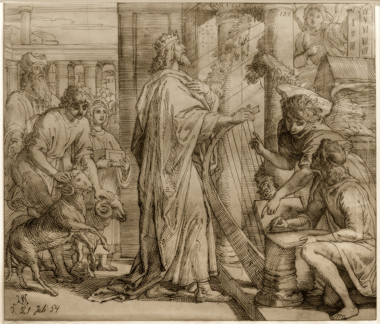 Mezmur Yazarı Davut - İbadet by Julius Schnorr von Carolsfeld