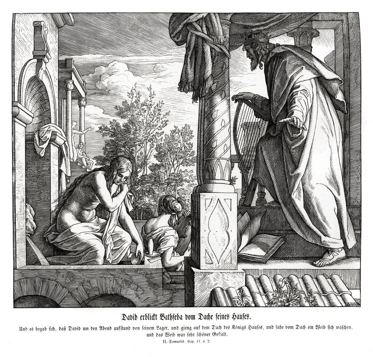 David çatıda Bathsheba