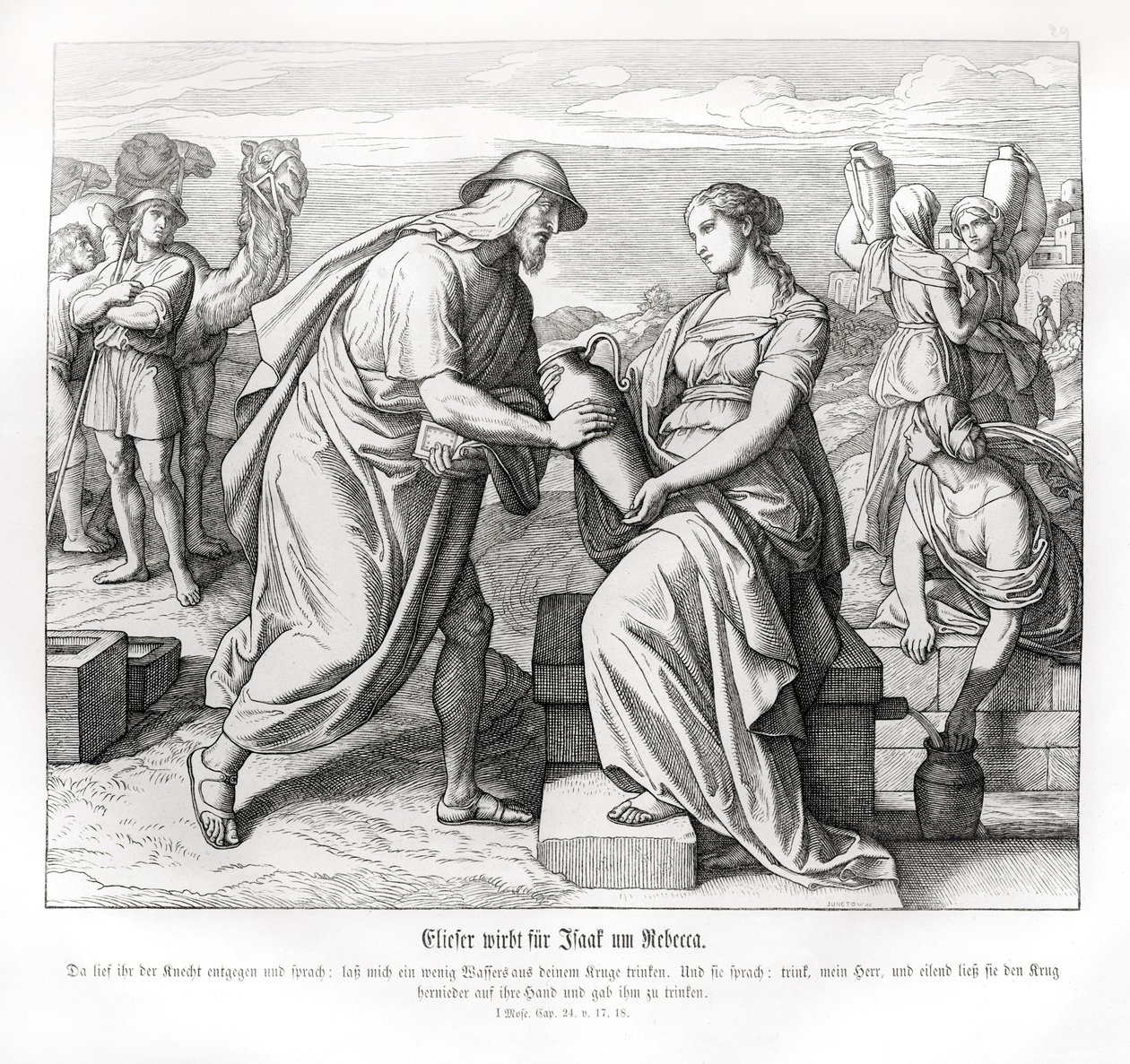 Eliezer ve Rebecca kuyuda, Genesis by Julius Schnorr von Carolsfeld