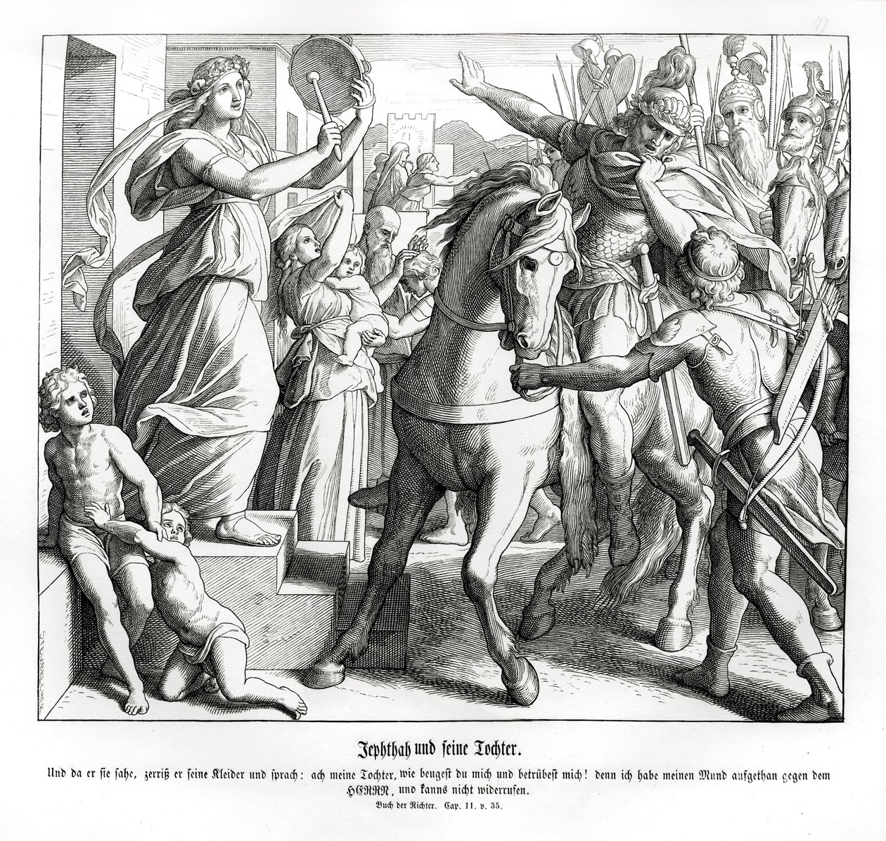 Jephthah ve kızı Hakimler by Julius Schnorr von Carolsfeld