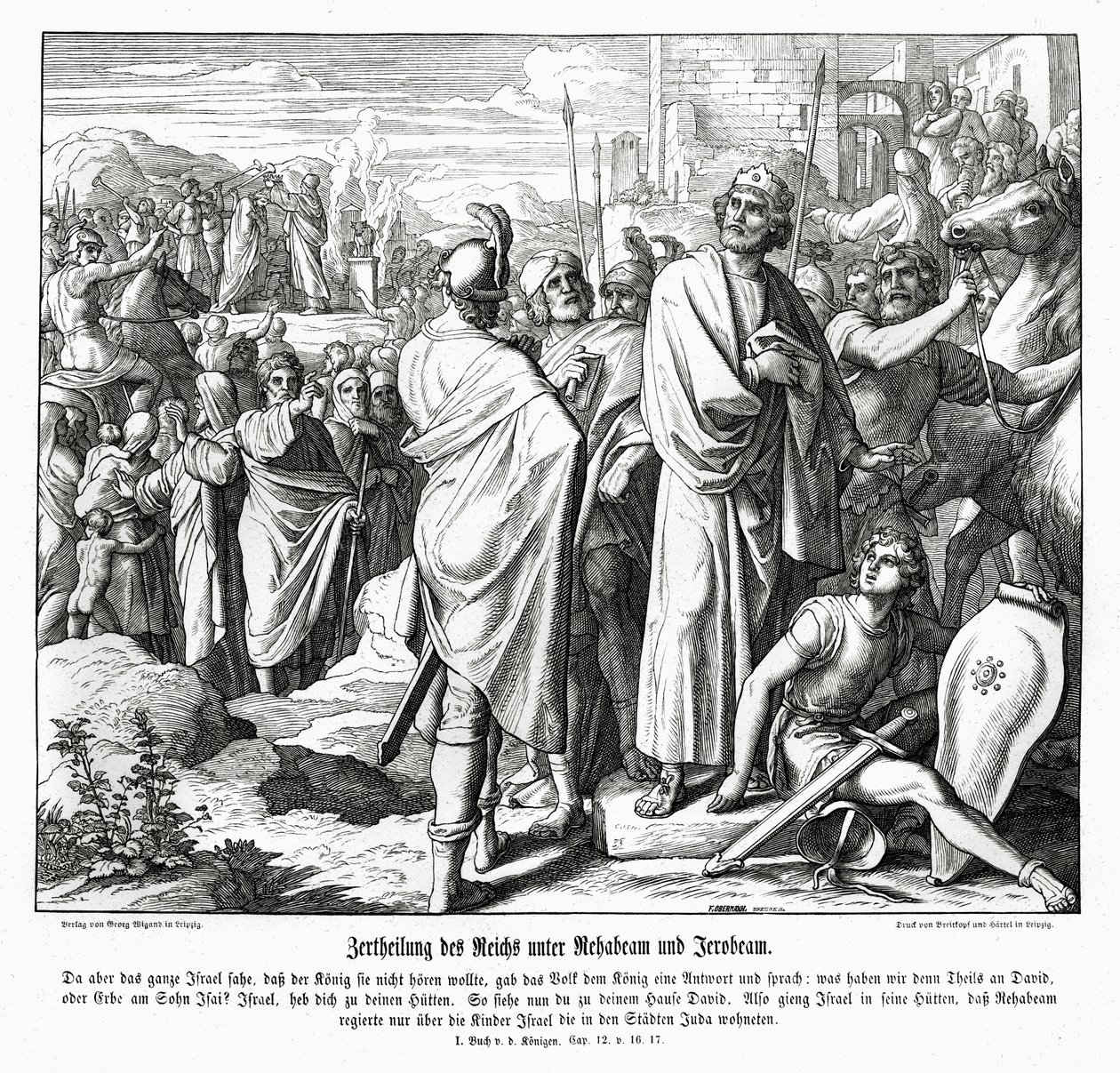 Yeroboam ve Rehoboam by Julius Schnorr von Carolsfeld