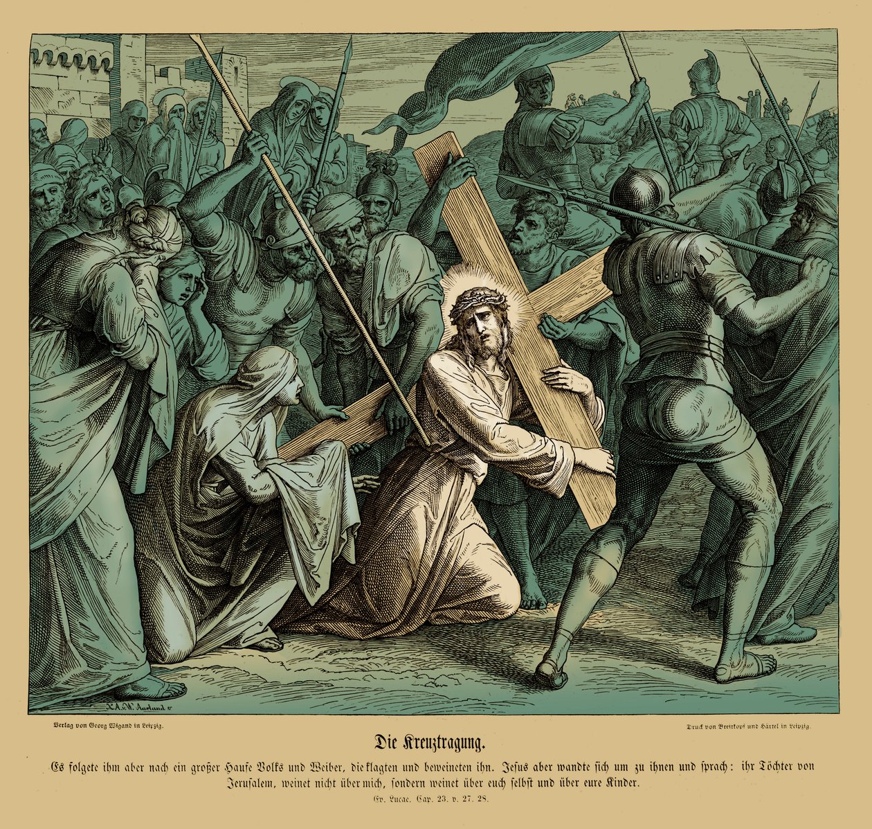 Haç taşıyan İsa, Luka İncili by Julius Schnorr von Carolsfeld