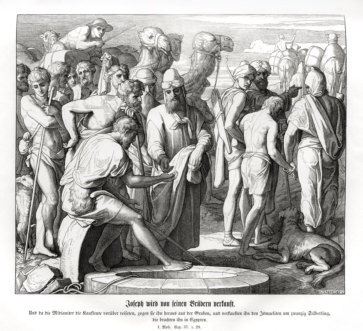 Yusuf kardeşleri Genesis tarafından satılır. by Julius Schnorr von Carolsfeld