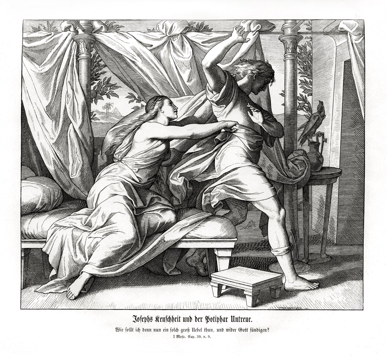 Joseph Potifar ile yalan söylemeyi reddediyor, Genesis by Julius Schnorr von Carolsfeld