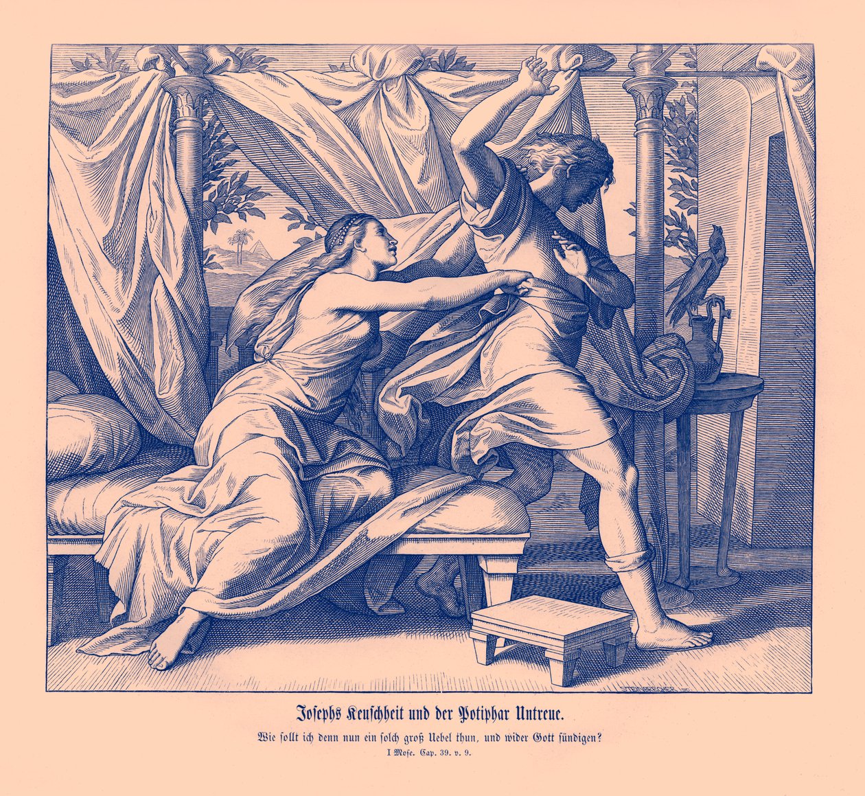 Joseph Potifar ile yalan söylemeyi reddediyor, Genesis by Julius Schnorr von Carolsfeld