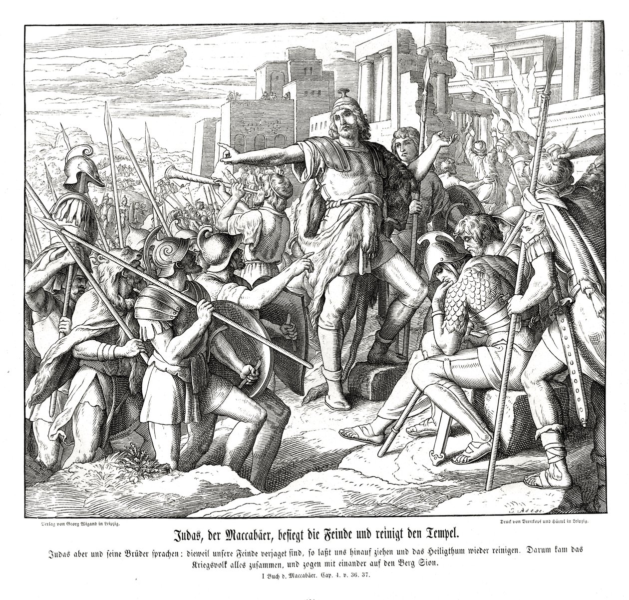 Yahuda Makabi düşmanlarını yener by Julius Schnorr von Carolsfeld