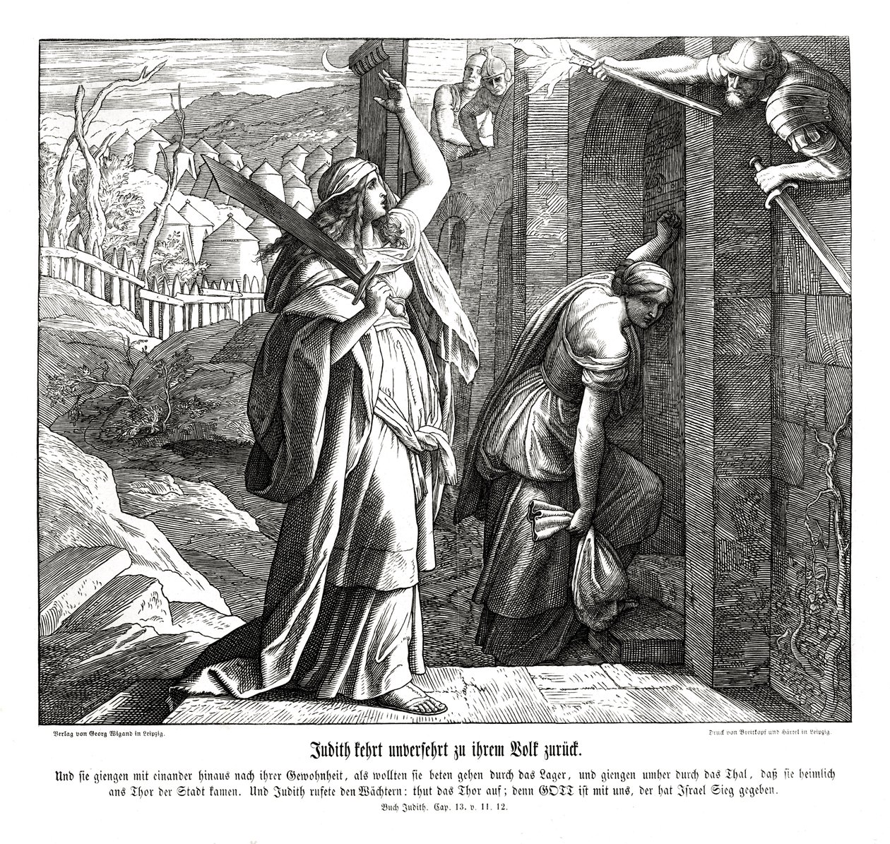 Judith halkına döner, Judith kitabı by Julius Schnorr von Carolsfeld