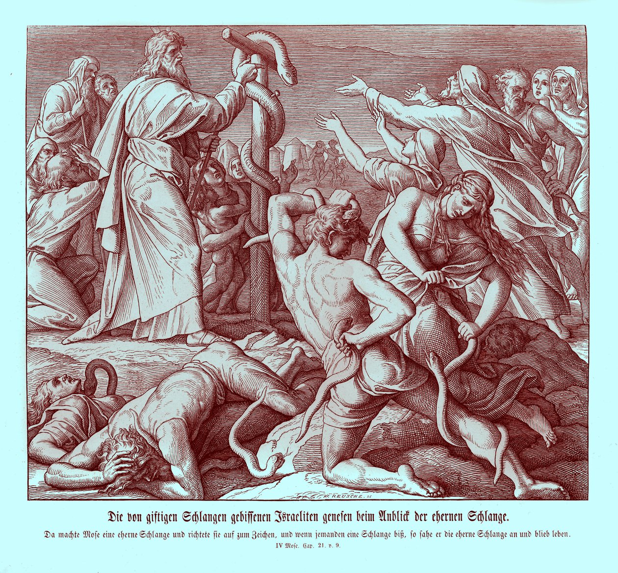 Musa ve tunçtan yılan, Numbers by Julius Schnorr von Carolsfeld