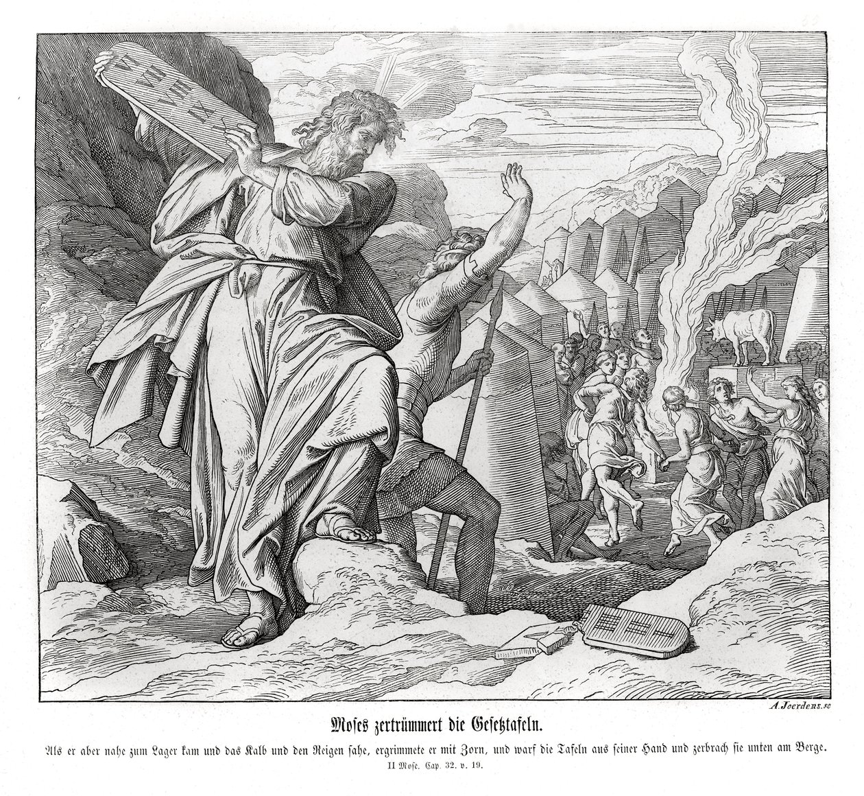 Musa emir tabletlerini kırar, Exodus by Julius Schnorr von Carolsfeld