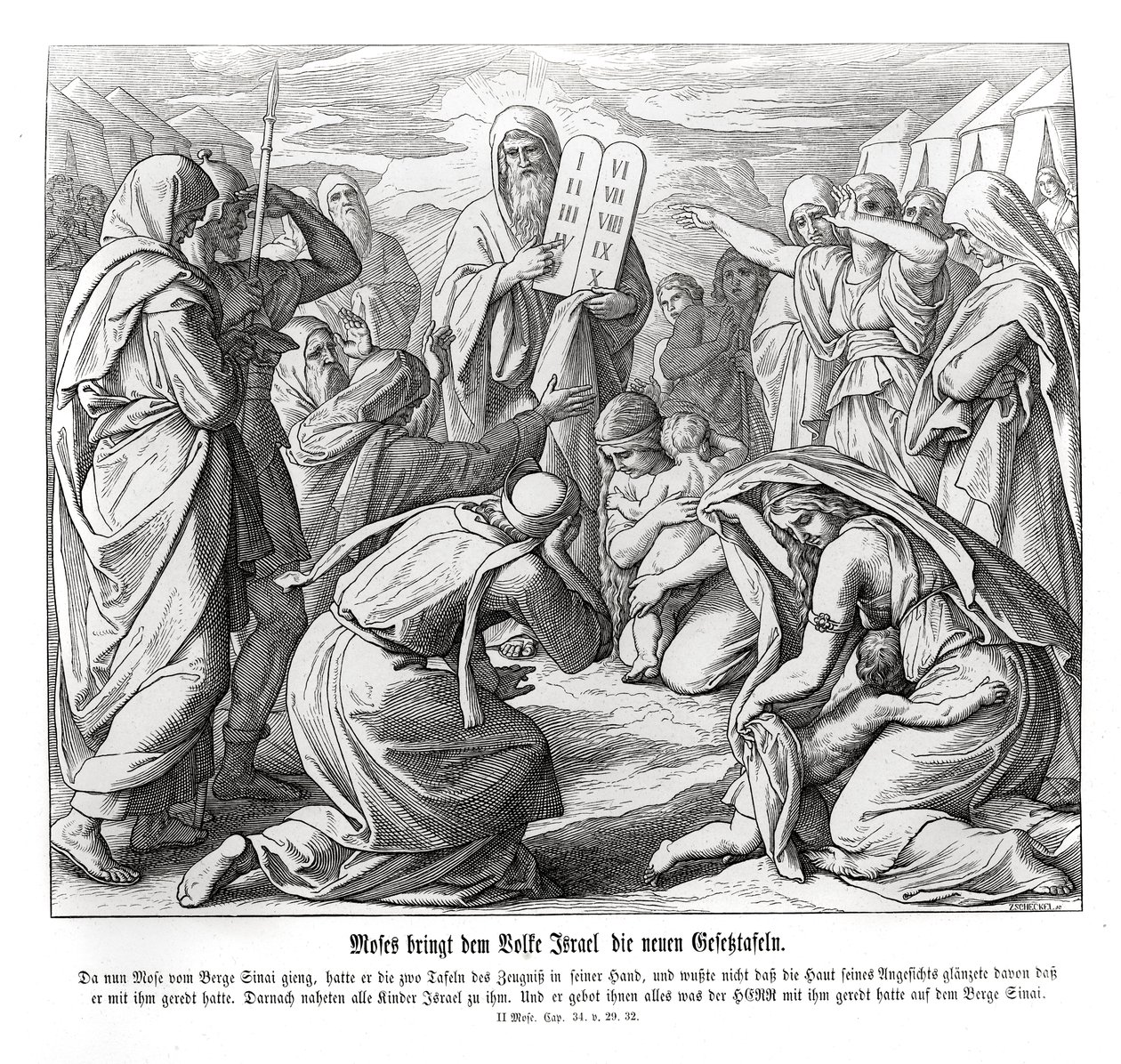 Musa emirleri iletir, Exodus by Julius Schnorr von Carolsfeld