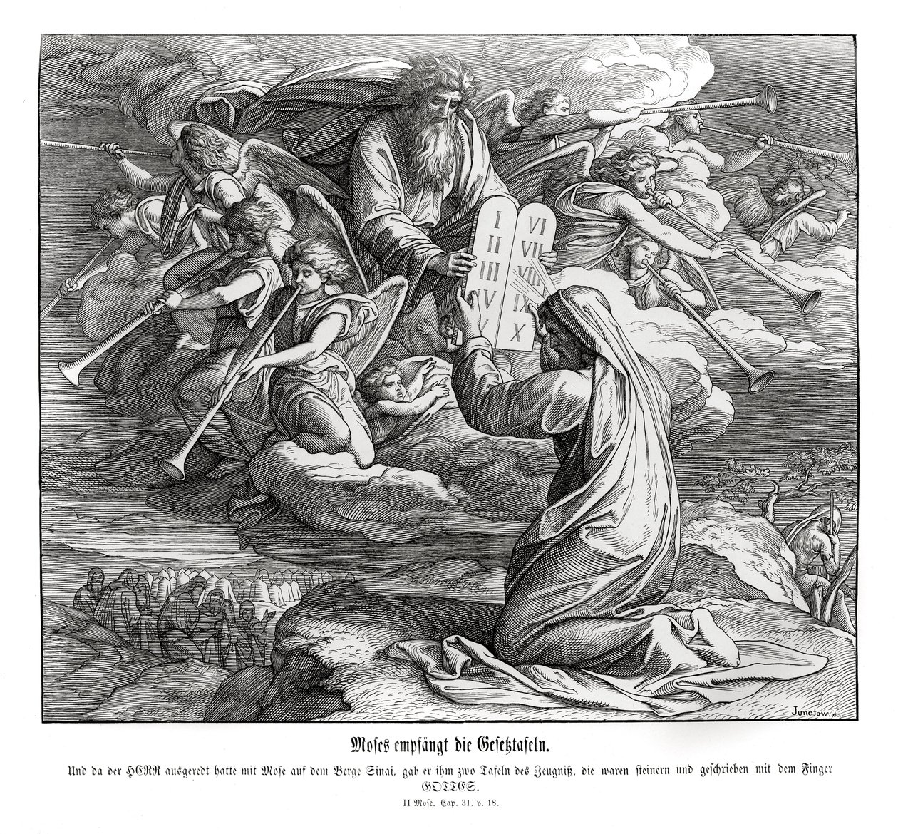 Musa emirleri alır, Çıkış by Julius Schnorr von Carolsfeld