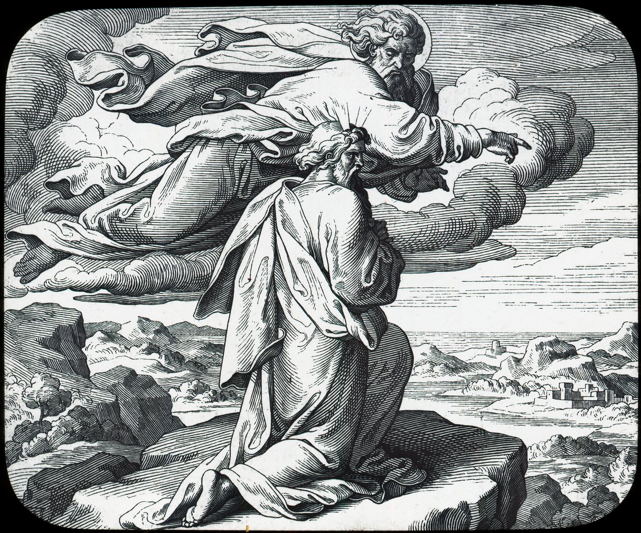 Musa İsrail topraklarına bakıyor, 19. yüzyıl by Julius Schnorr von Carolsfeld