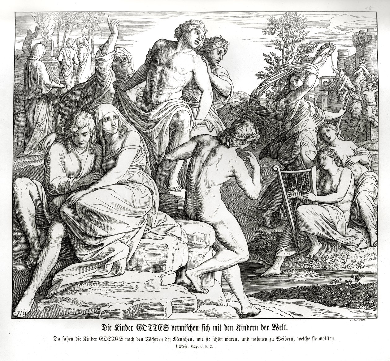 İnsanın çarpması, Genesis by Julius Schnorr von Carolsfeld