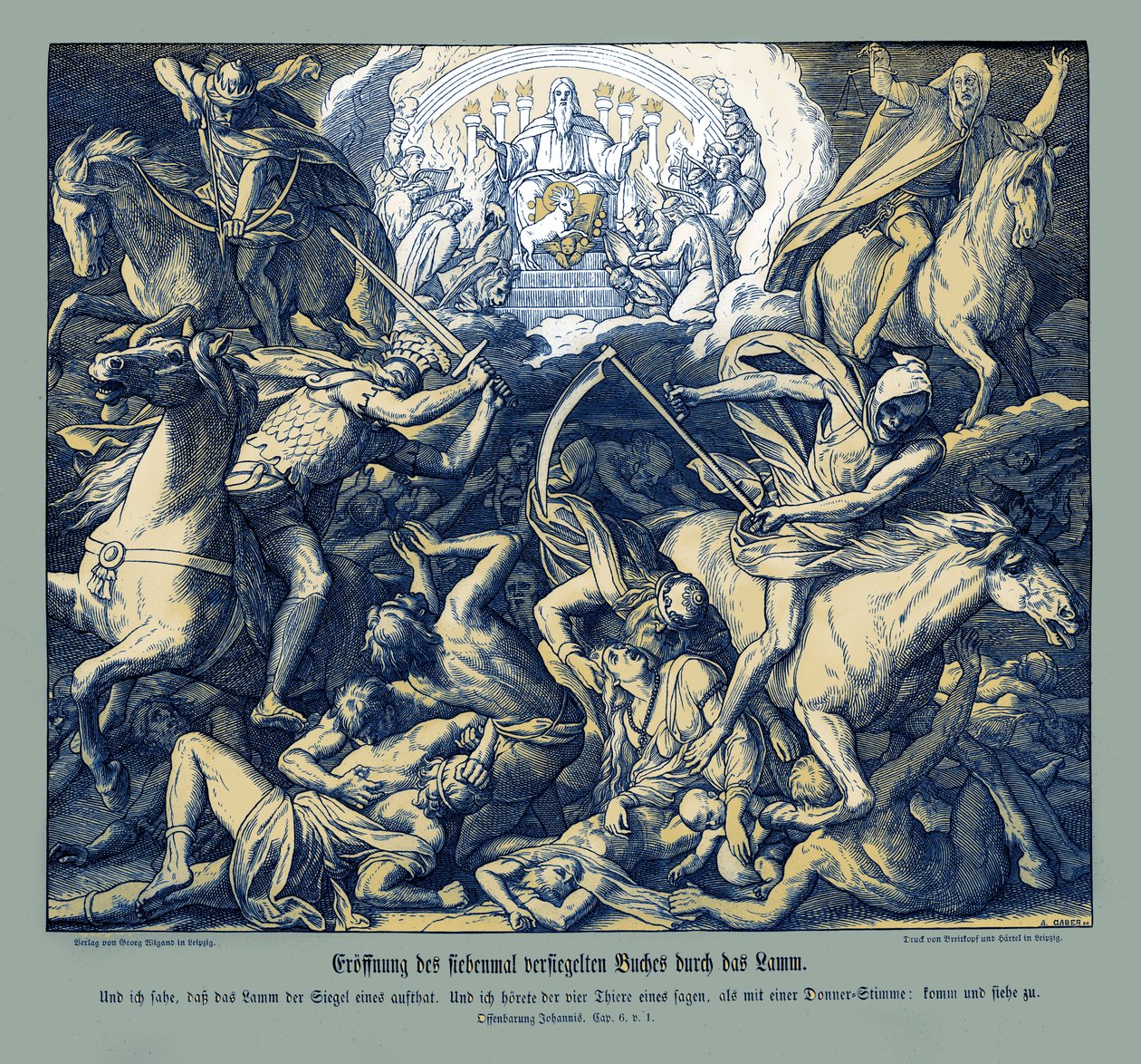 İlk mührün Kuzu tarafından açılması, Vahiy by Julius Schnorr von Carolsfeld