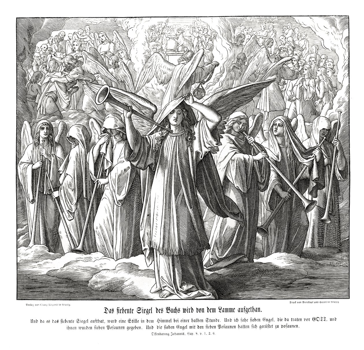 Yedinci mührün Kuzu tarafından açılması, Vahiy by Julius Schnorr von Carolsfeld
