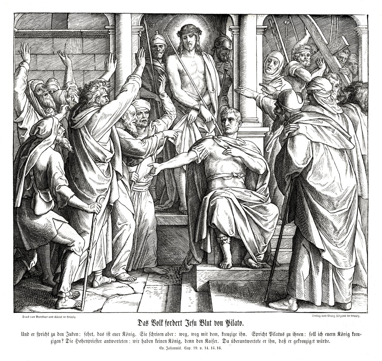 Pontius Pilatus, Yuhanna İncili by Julius Schnorr von Carolsfeld