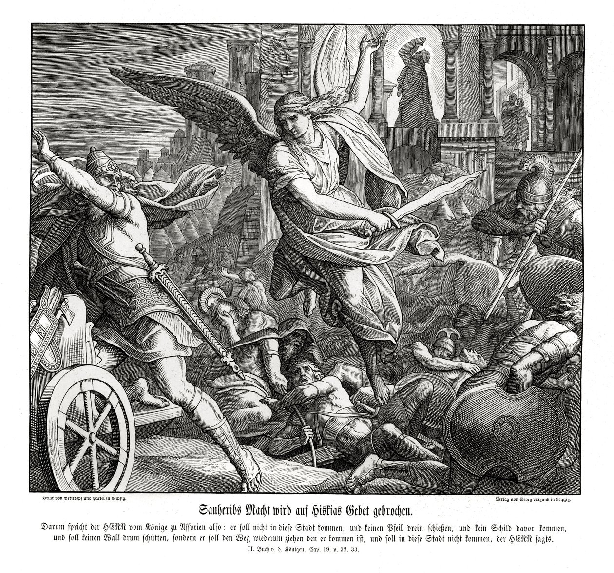 Hizkiya Duası, 2 Kral by Julius Schnorr von Carolsfeld