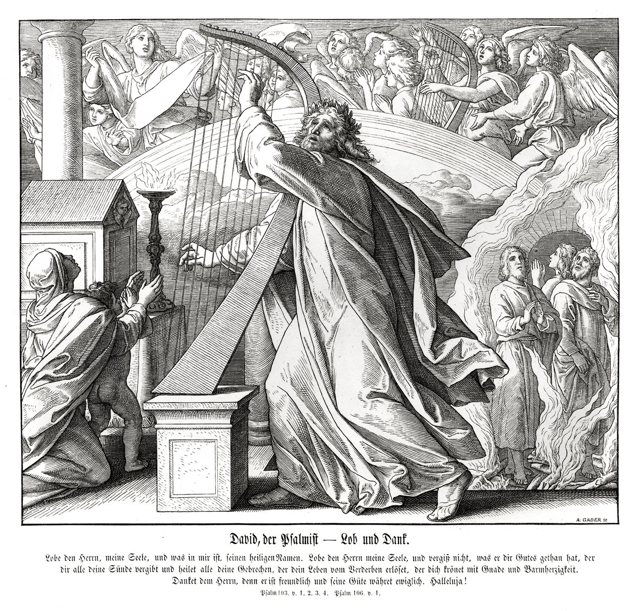 Mezmurlar - övgü ve teşekkürler by Julius Schnorr von Carolsfeld