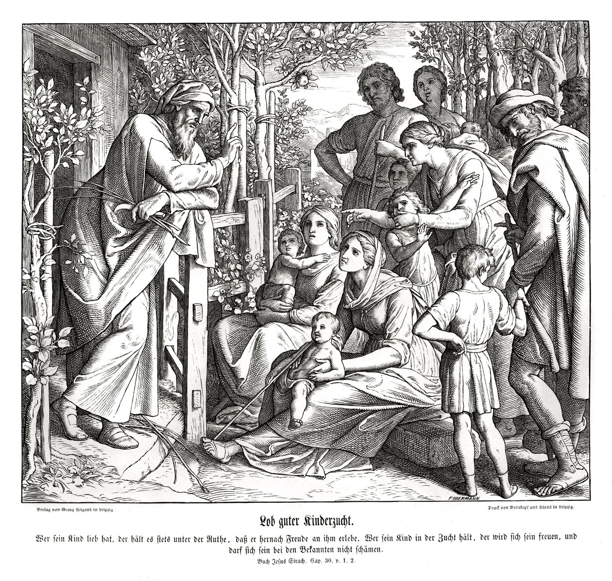 Çocuk yetiştirmek, Sirach Kitabı by Julius Schnorr von Carolsfeld