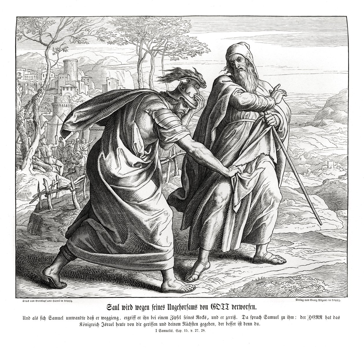 Saul İsrail krallığını kaybeder by Julius Schnorr von Carolsfeld
