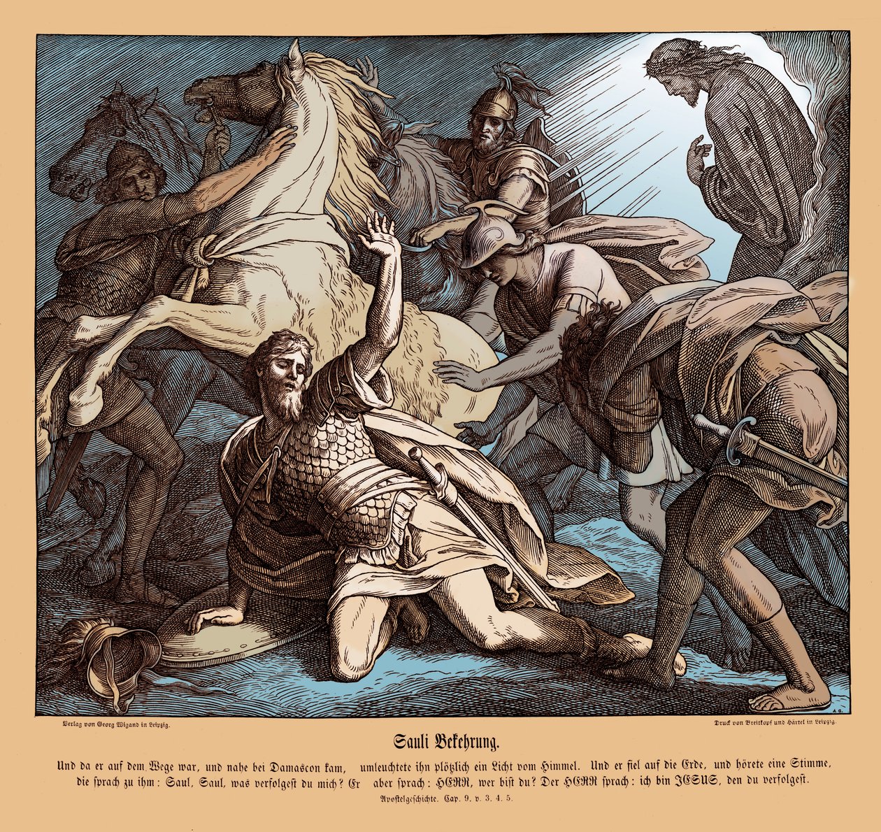 Şam yolunda Saul, Havarilerin İşleri by Julius Schnorr von Carolsfeld