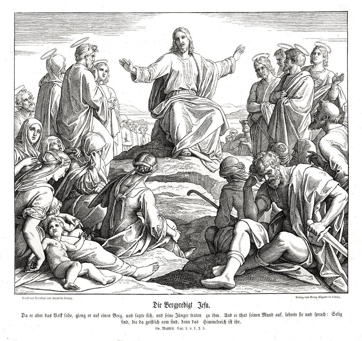 Dağdaki Vaaz, Matta İncili by Julius Schnorr von Carolsfeld