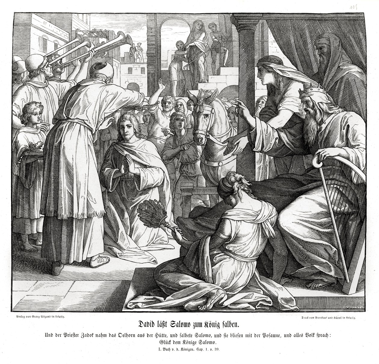 Süleyman Kral olarak meshedildi by Julius Schnorr von Carolsfeld