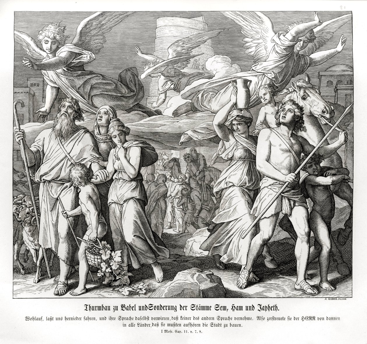 Babil Kulesi, Genesis by Julius Schnorr von Carolsfeld