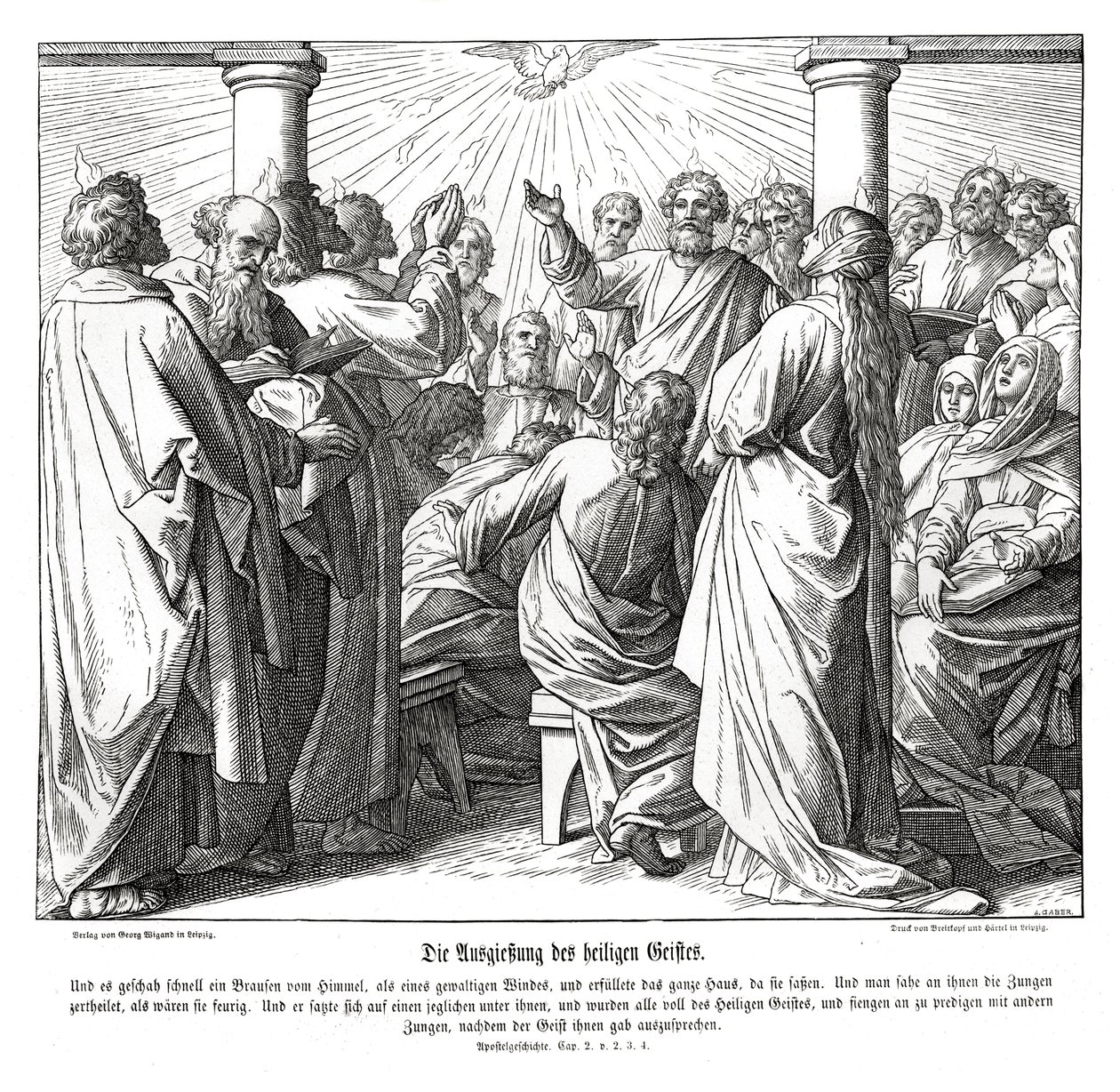 Havariler kutsal hayaletle doludur, Elçilerin İşleri by Julius Schnorr von Carolsfeld