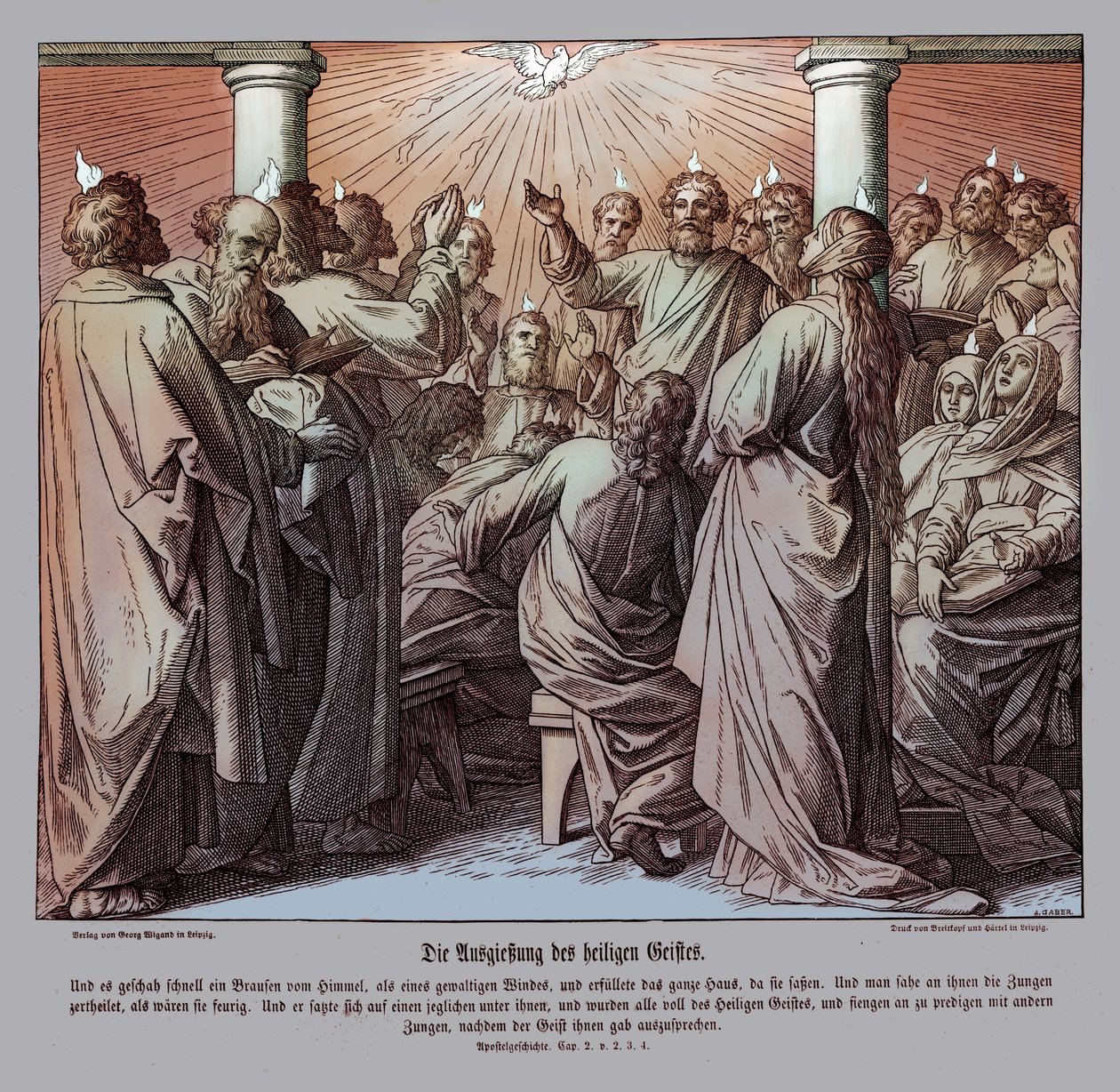 Havariler kutsal hayaletle doludur, Elçilerin İşleri by Julius Schnorr von Carolsfeld
