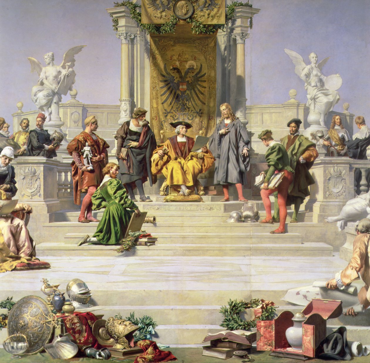 Habsburg Evi tarafından Sanatın Patronajı: bir tavan resminin orta bölümü, 1891 (ayrıca bkz. 70754 ve 70756) by Julius Victor Berger