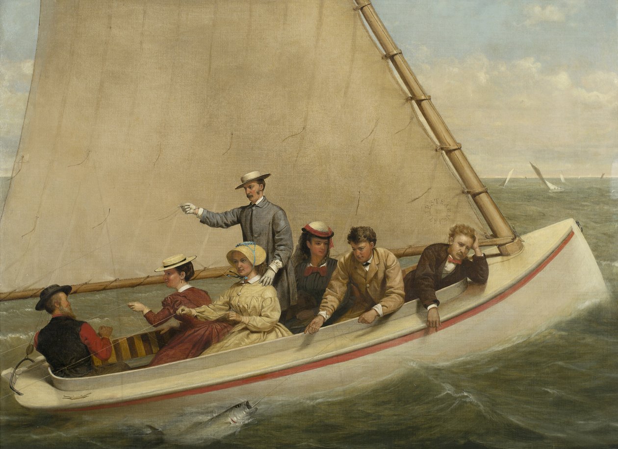Great South Bay'de Bir Catboat'ta Balık Tutma, 1871 by Junius Brutus Stearns