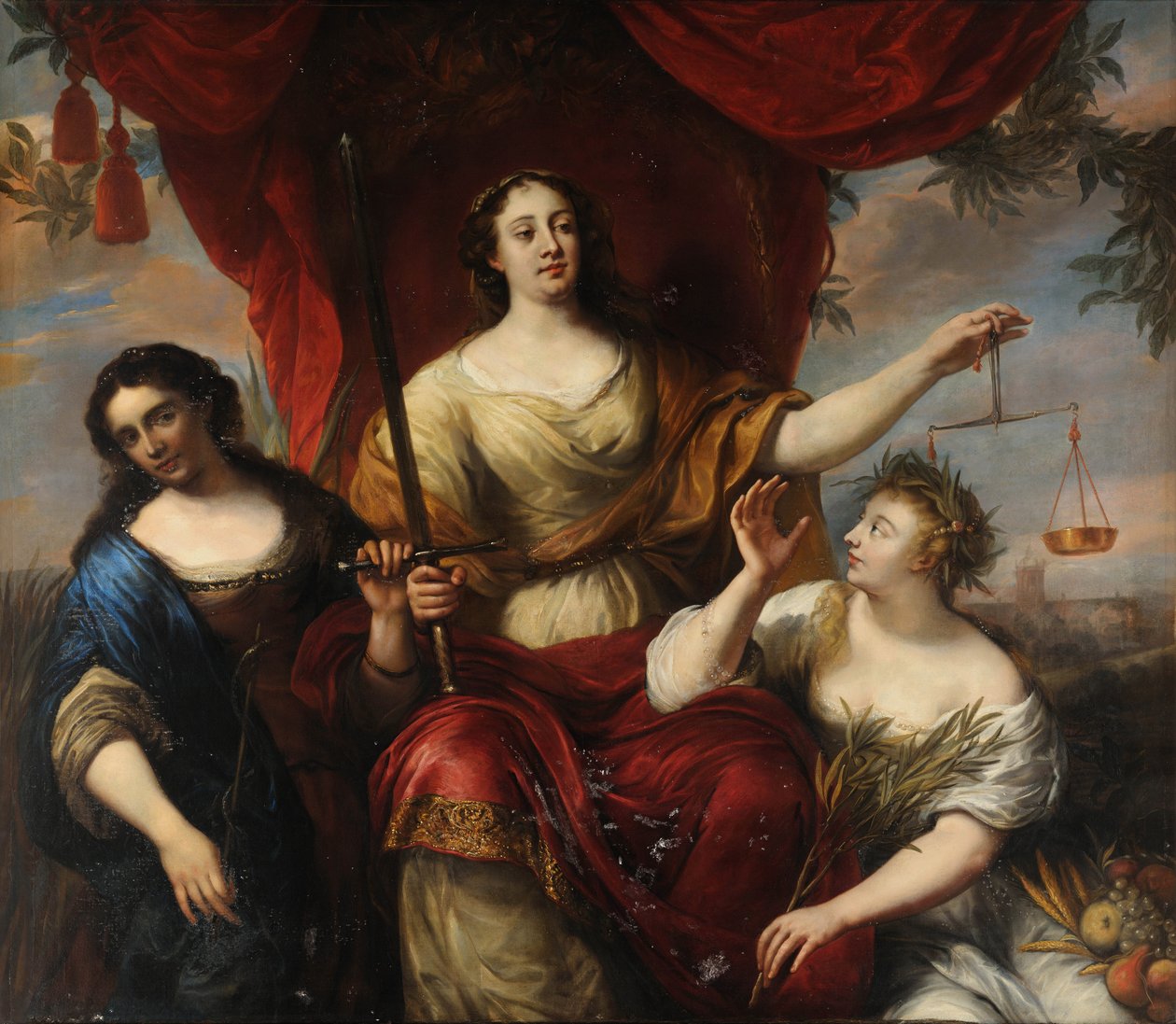 Prudence, Justice, and Peace, Ovens, Jurgen (1623-1678). Tuval üzerine yağlıboya by Jürgen Ovens