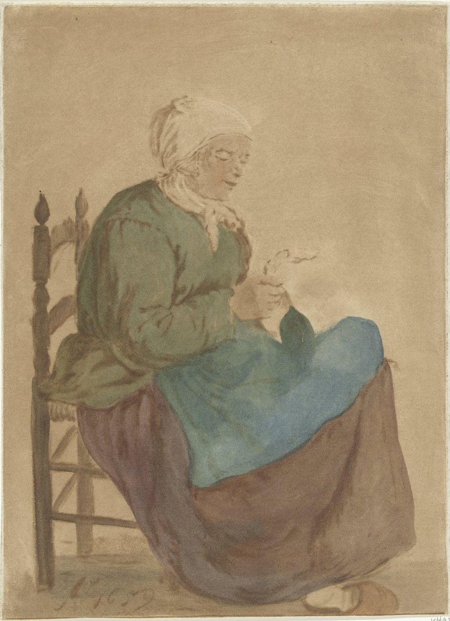 yaşlı kadın okumak by Jurriaan Cootwijck