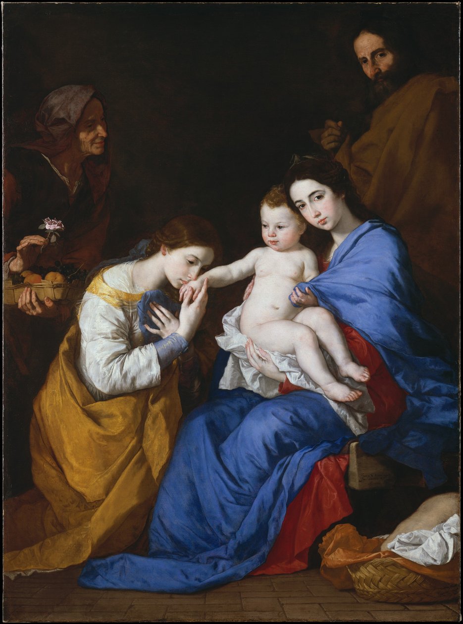 Aziz Anne ve İskenderiyeli Aziz Catherine ile Kutsal Aile by Jusepe de Ribera