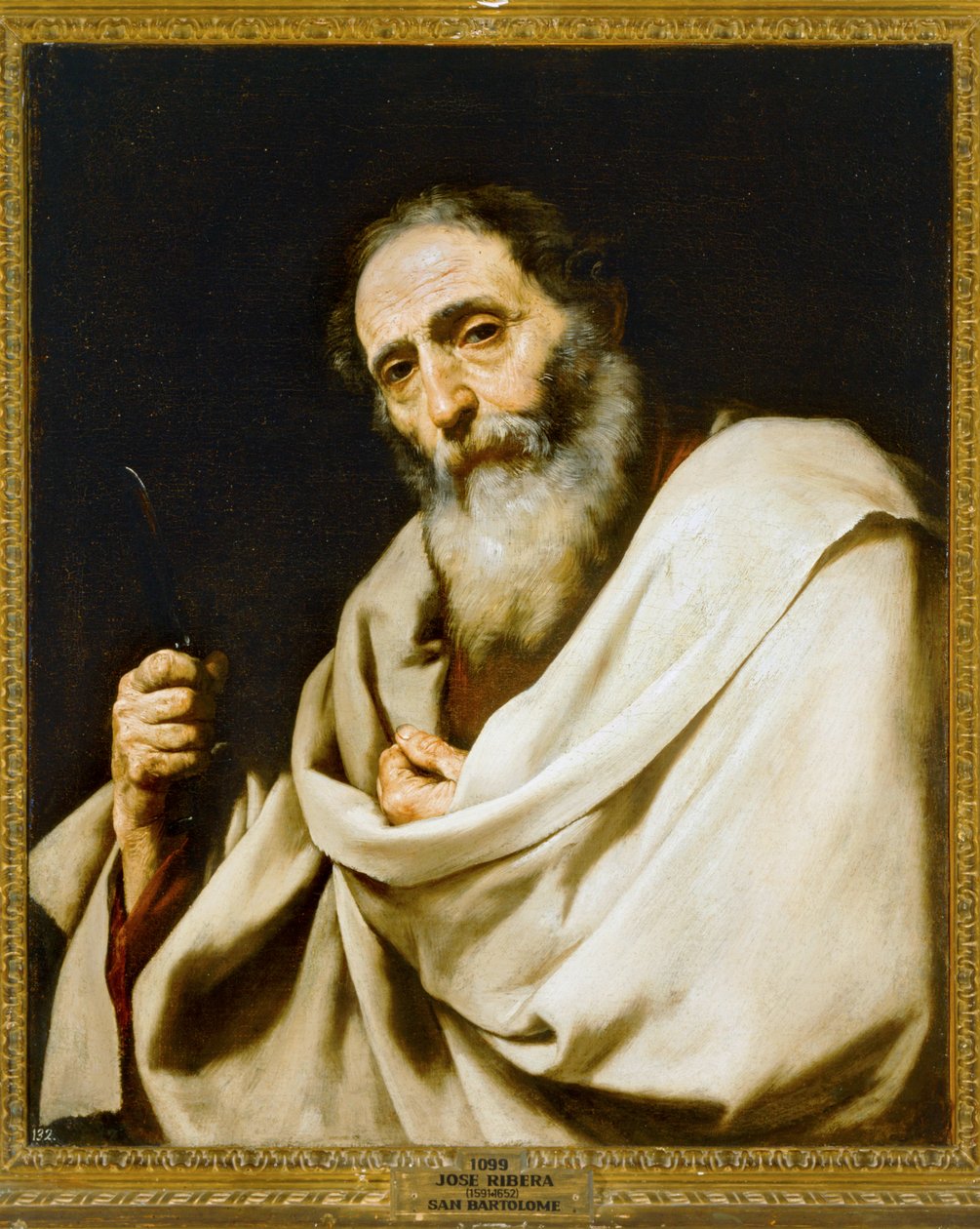 Aziz Bartholomew ... (tuval üzerine resim) by Jusepe de (1591-1652) Ribera