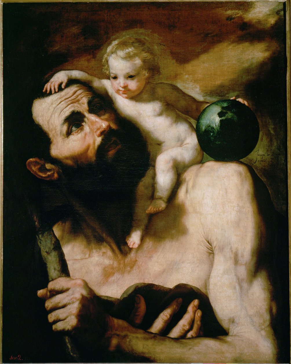 Aziz Christopher ... (tuval üzerine resim) by Jusepe de (1591-1652) Ribera
