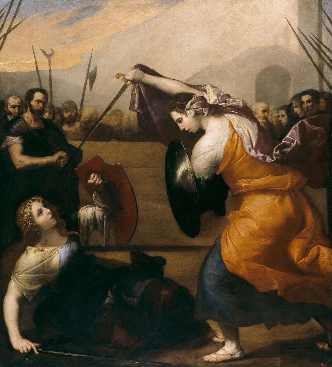 ""Duel de femmes"" (Kadınların düellosu) Tablo Jose de Ribera (1591-1652) 1636 Dim 235x212 cm Museo del Prado, Madrid by Jusepe de Ribera
