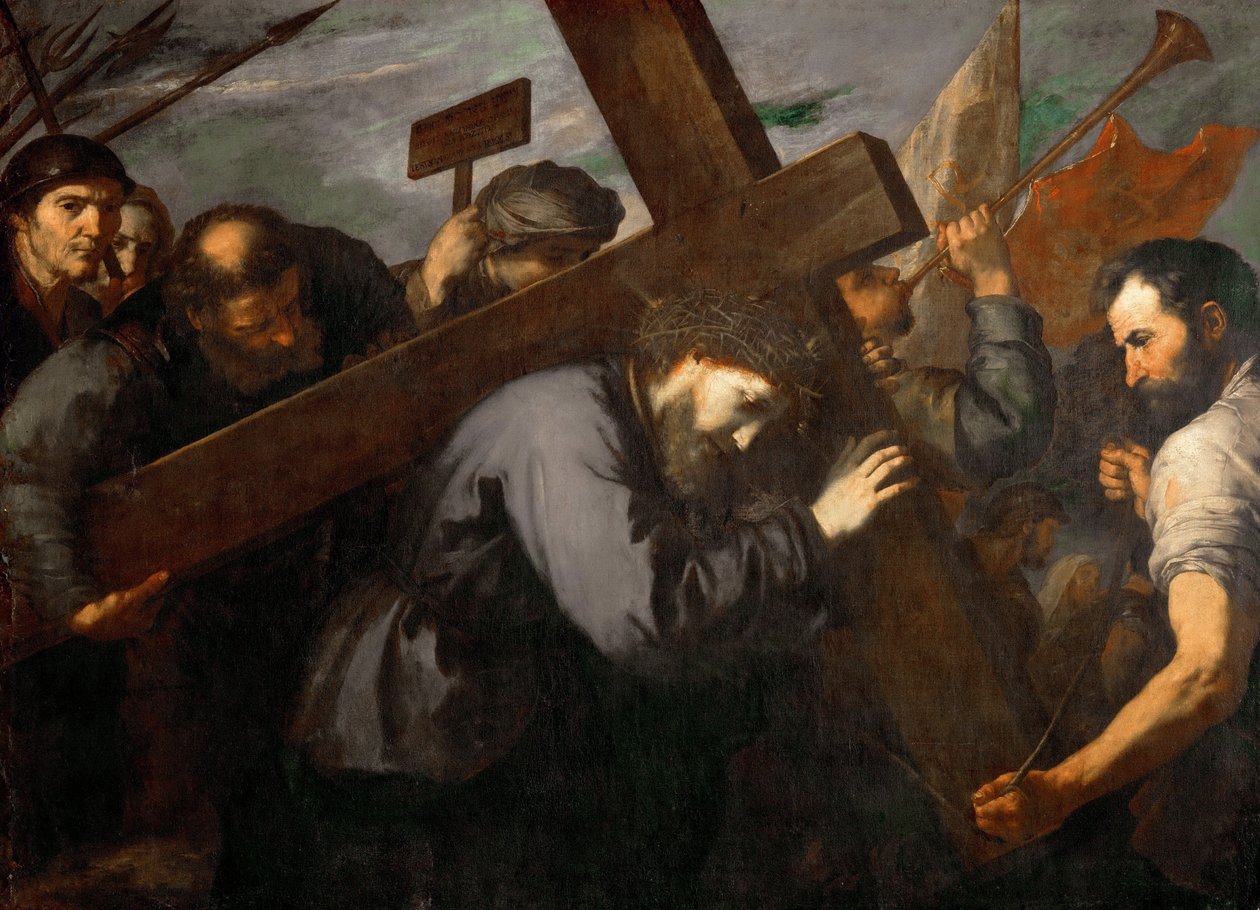 İsa portant la Croix - Haçı Taşıyan İsa - Jose de Ribera (1591-1652). Tuval üzerine yağlı boya, c. 1635. Ebat : 144x198 cm. Sanat Tarihi Müzesi, Viyana by Jusepe de Ribera
